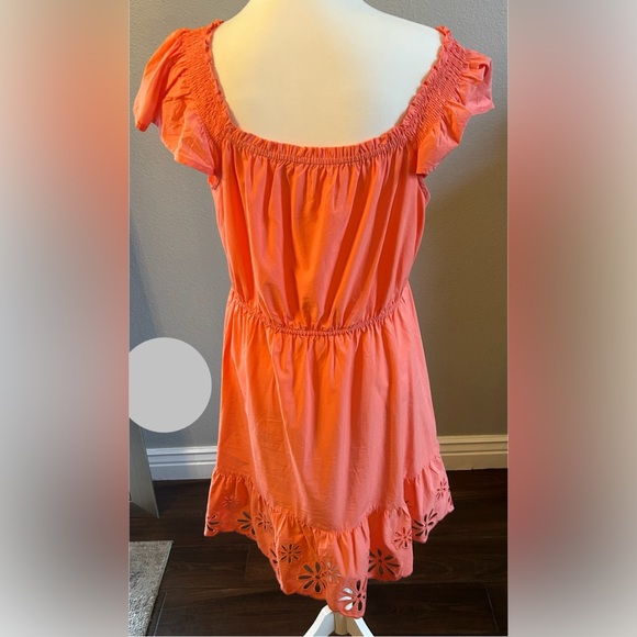 Time and Tru Square Neck Eyelet Trim Mini Dress Size Large - Picture 3 of 6